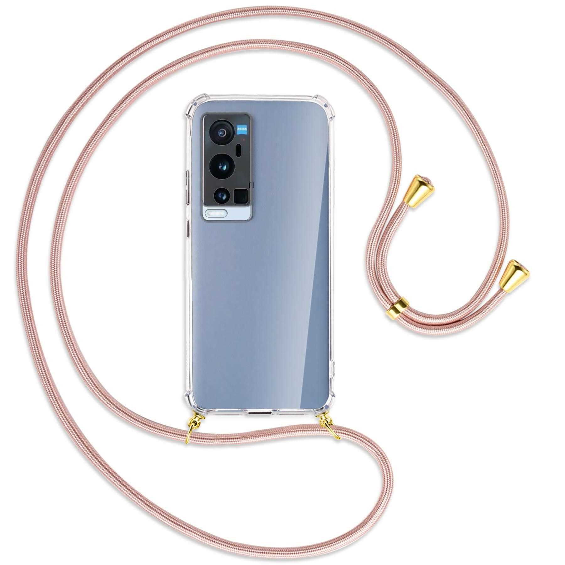 MTB MORE Backcover, mit 5G, vivo, ENERGY Kordel, / X60 Gold Pro Umhänge-Hülle Rosegold Plus