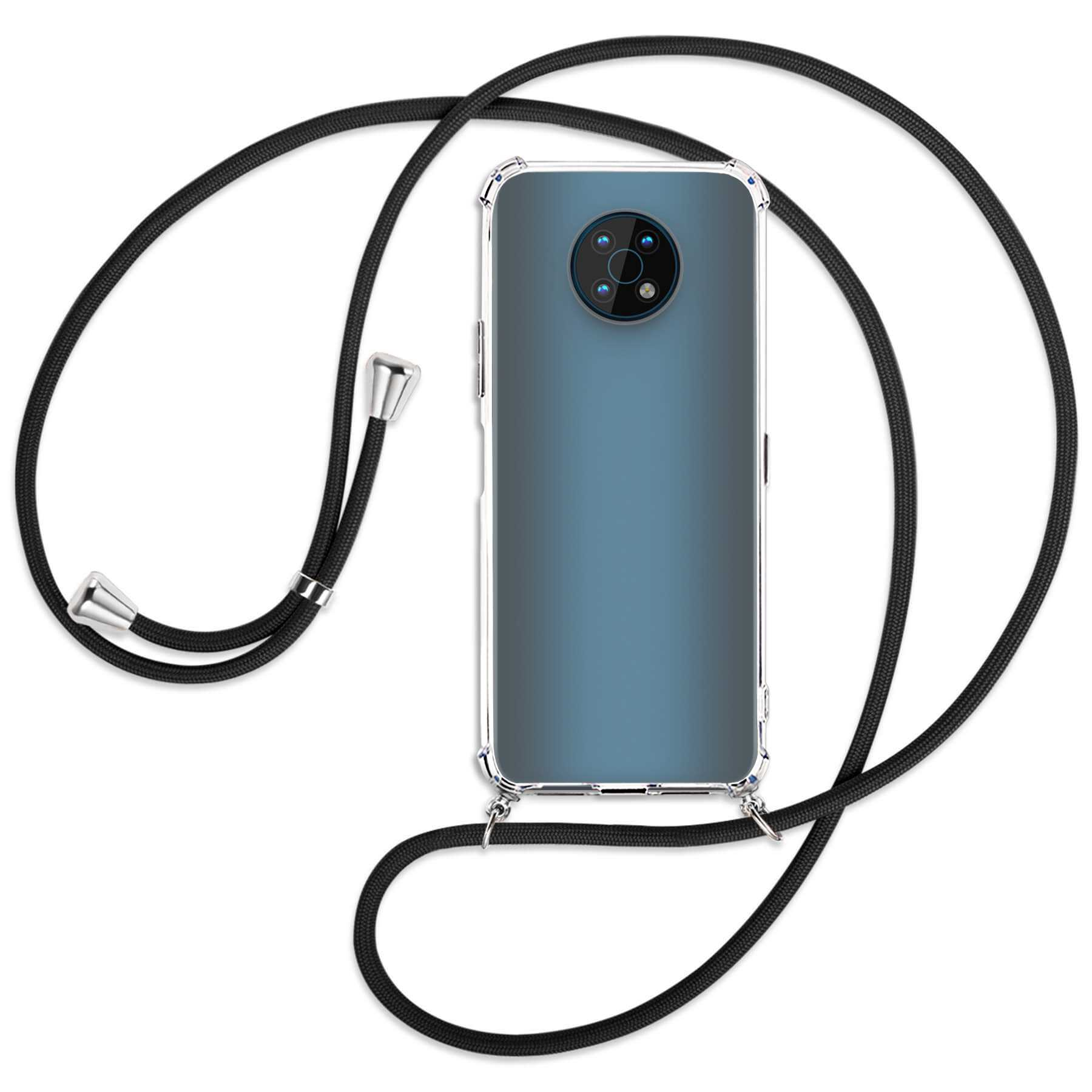 MORE / ENERGY Umhänge-Hülle Silber Nokia, Schwarz Backcover, Kordel, G50, MTB mit