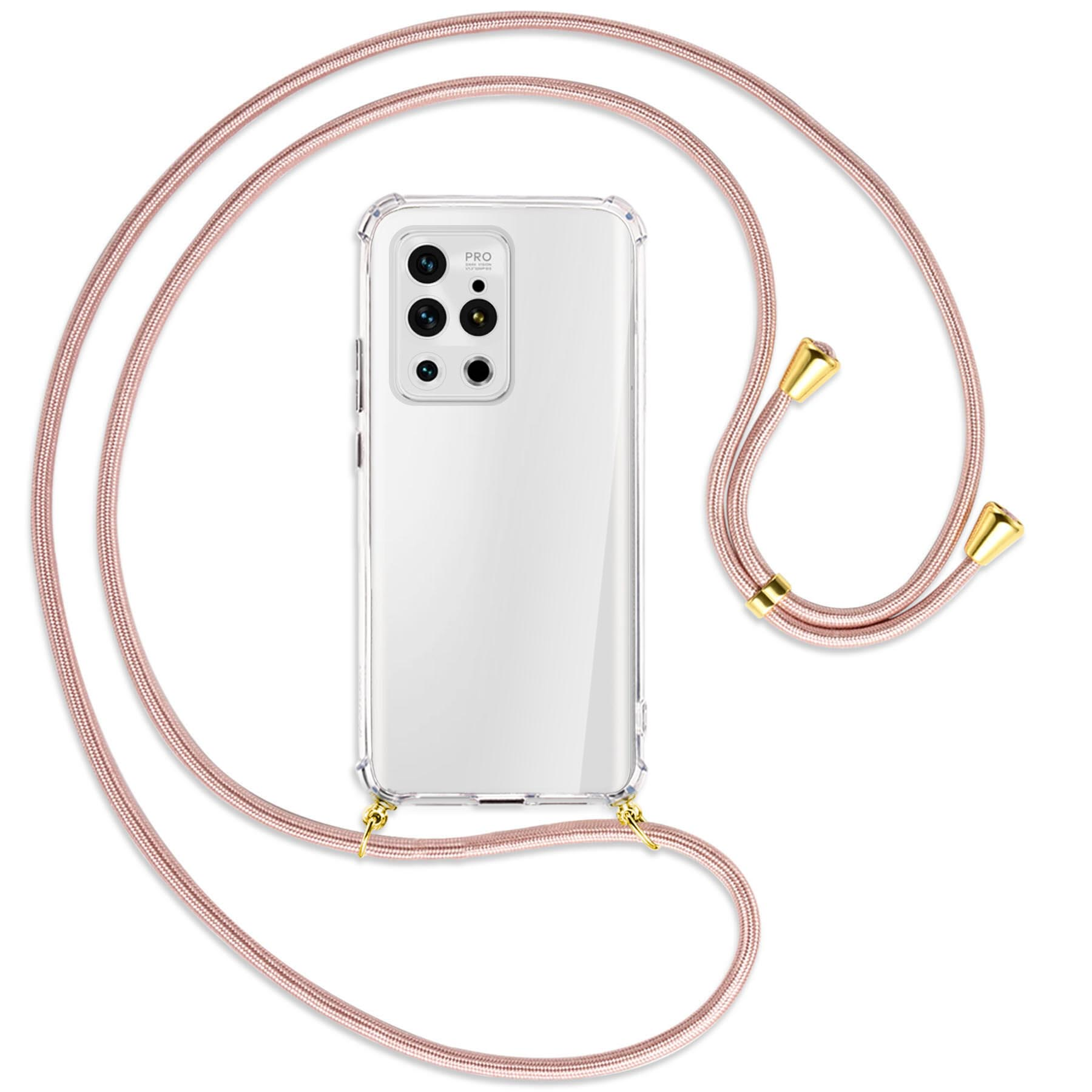 Meizu, 18 Backcover, 18S Kordel, Umhänge-Hülle mit Gold ENERGY MTB Rosegold Pro, Pro, MORE /