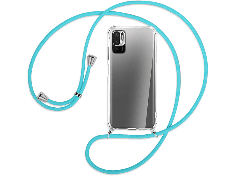 ENERGY Note10 Poco M3 5G, / Umhänge-Hülle Xiaomi, MORE Redmi 5G, MTB Backcover, mit Pro Türkis Kordel, Silber