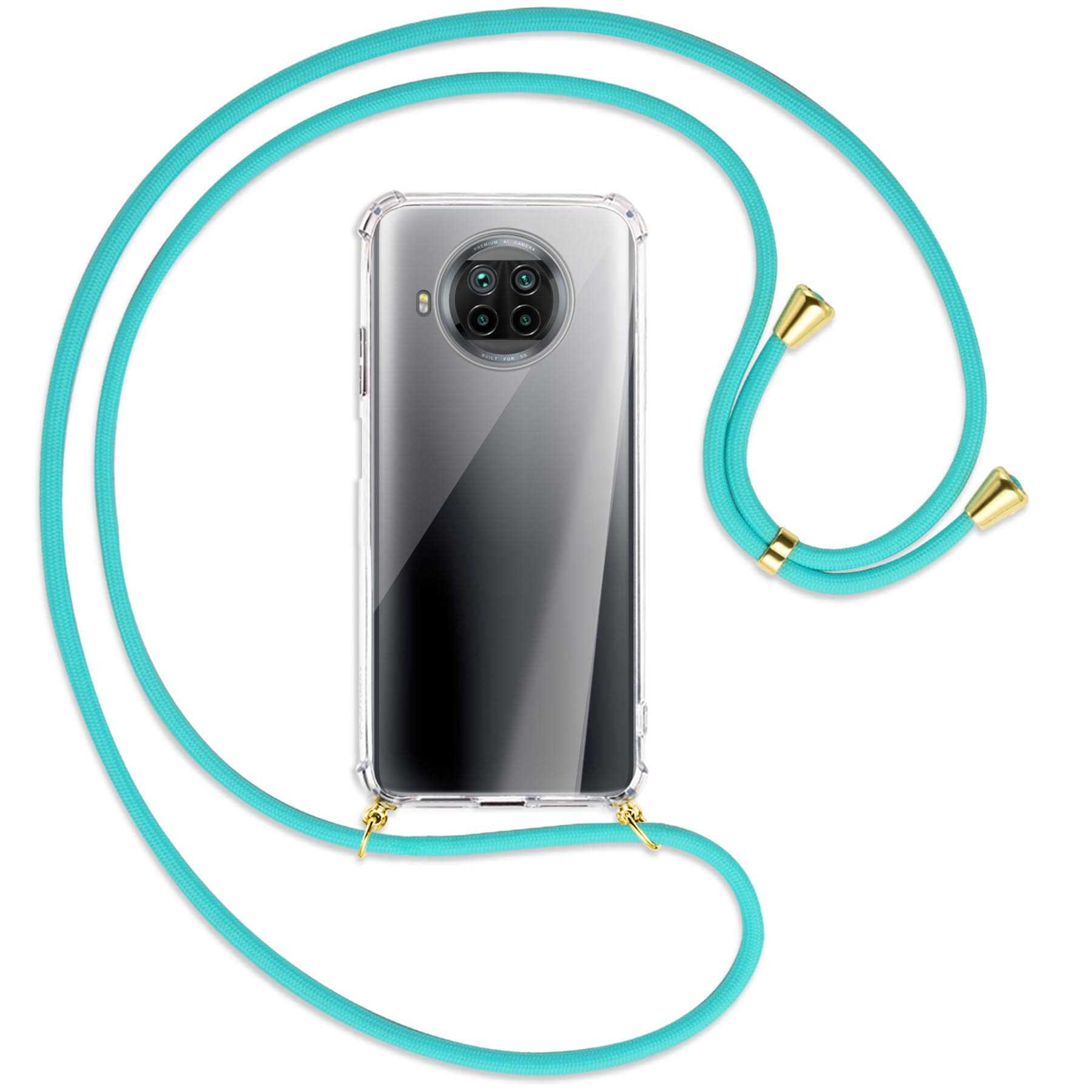 5G, Umhänge-Hülle MORE ENERGY Backcover, 10T Türkis Gold Lite mit Xiaomi, MTB Mi Kordel, /