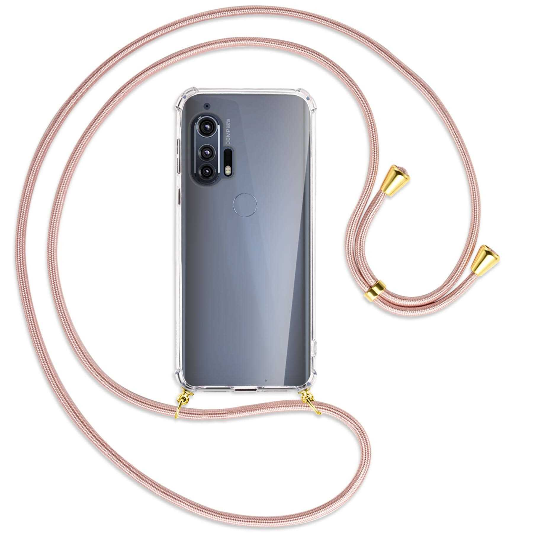 Umhänge-Hülle 5G, / MTB EdgePlus Motorola, mit Gold MORE Kordel, Rosegold ENERGY Backcover,