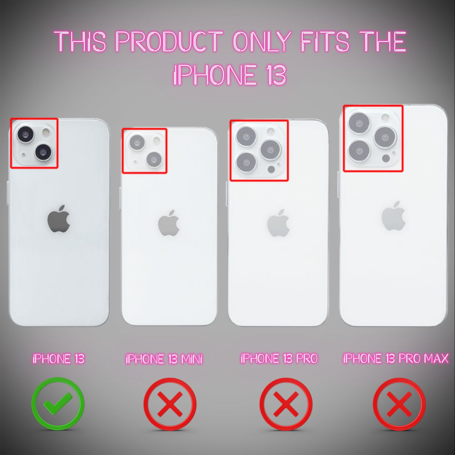 Immagine mostra 4 modelli iPhone, iPhone 13 compatibile, altri no.