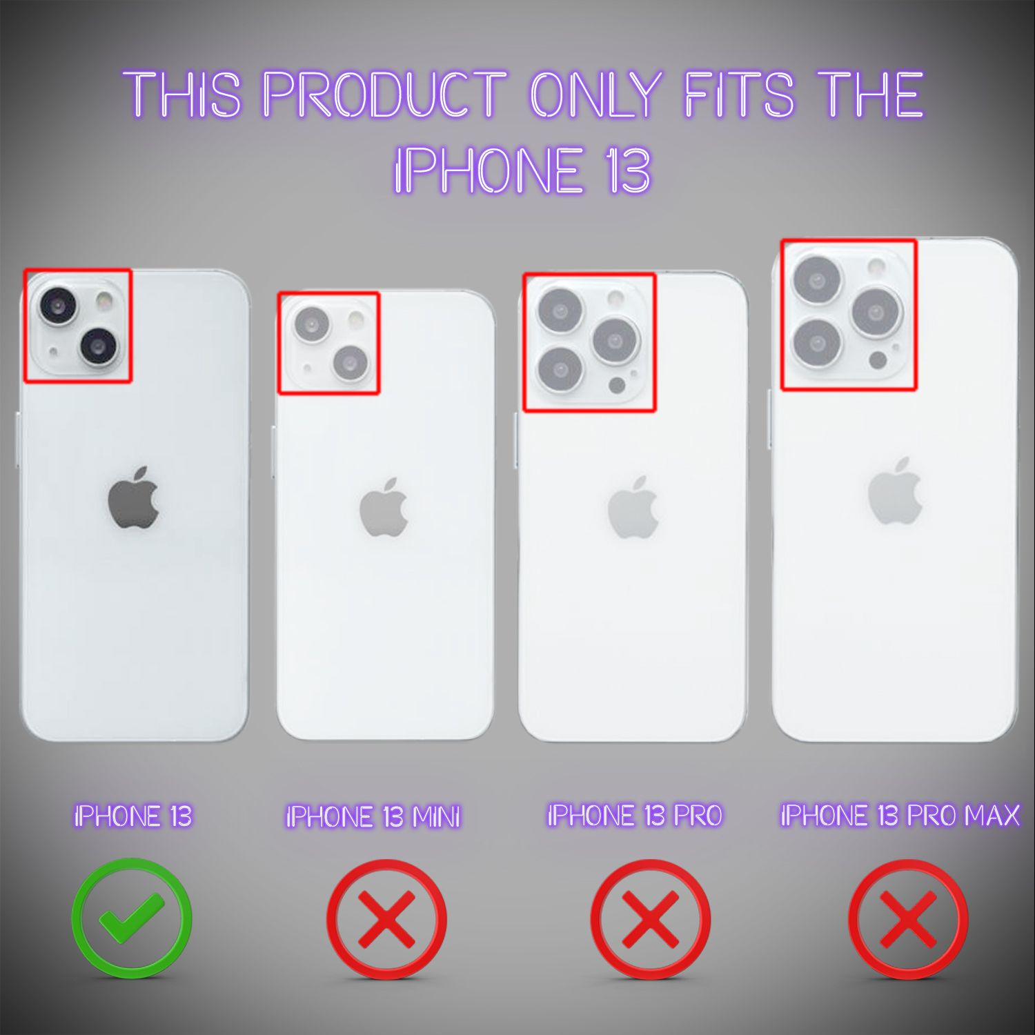 Vier iPhone 13-Modelle, nur eines ist richtig. iPhone 13 wird akzeptiert.