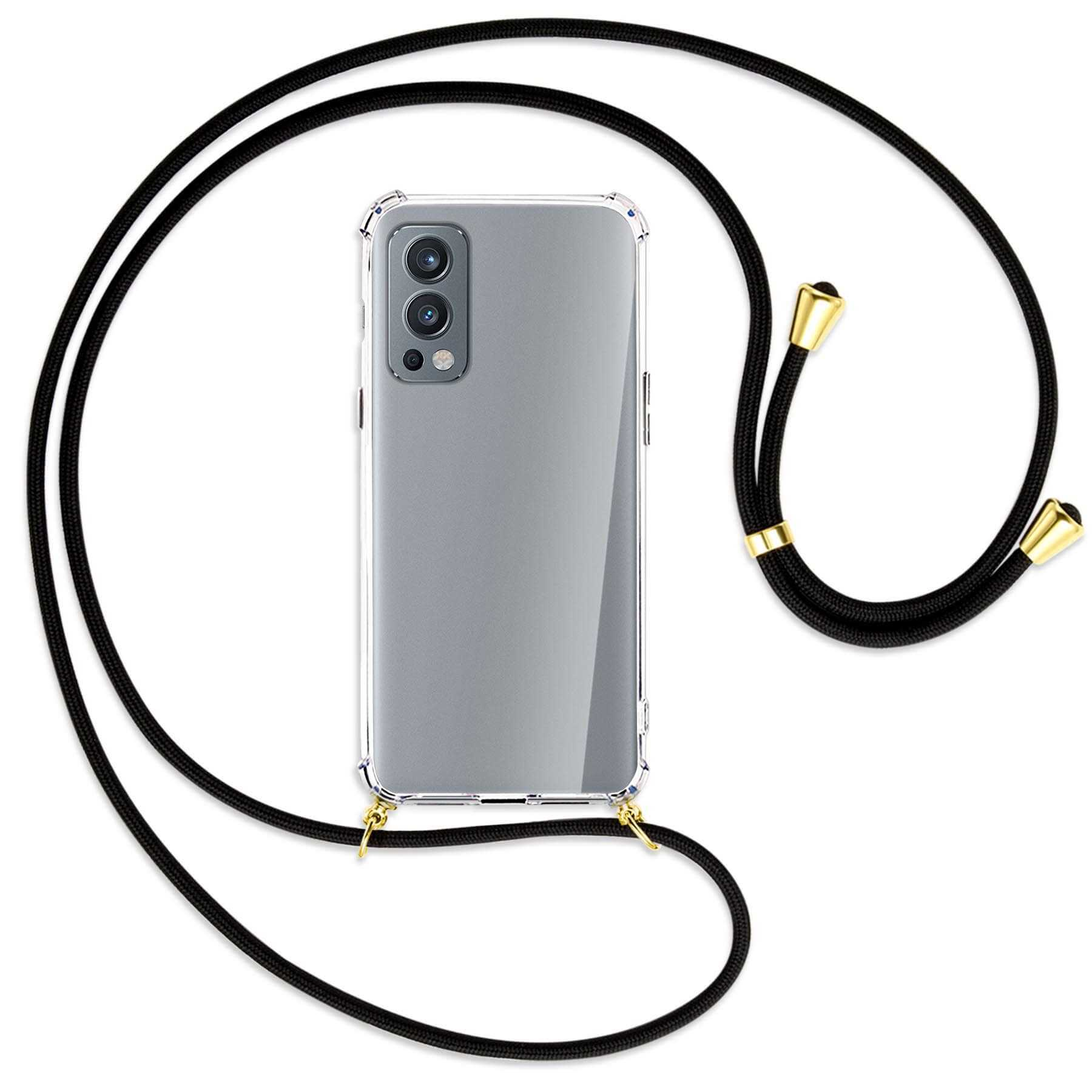 MTB MORE Umhänge-Hülle OnePlus, Kordel, ENERGY / 5G, Nord2 Gold mit Schwarz Backcover