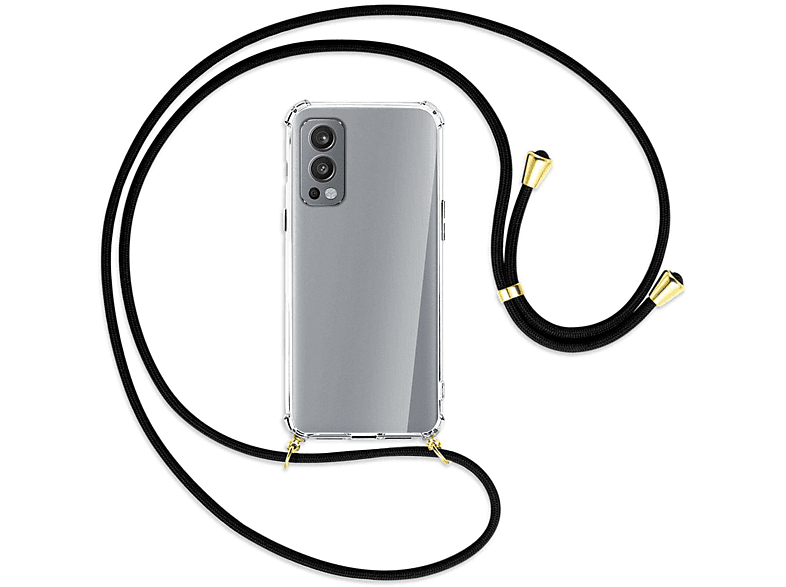 Nord2 Umhänge-Hülle Gold MTB OnePlus, 5G, mit MORE Kordel, ENERGY Schwarz Backcover, /