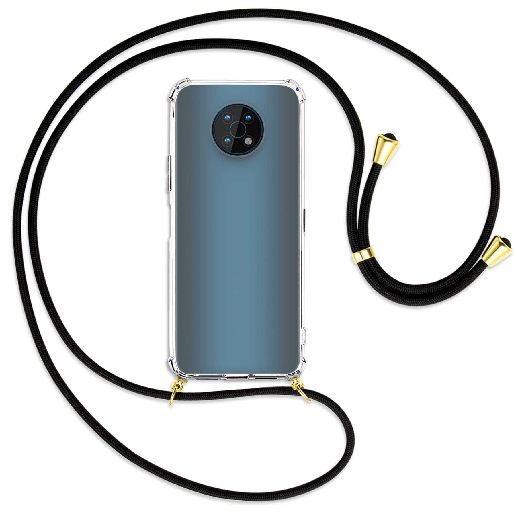 Kordel, / Backcover, Nokia, ENERGY Gold MORE Schwarz mit Umhänge-Hülle MTB G50,