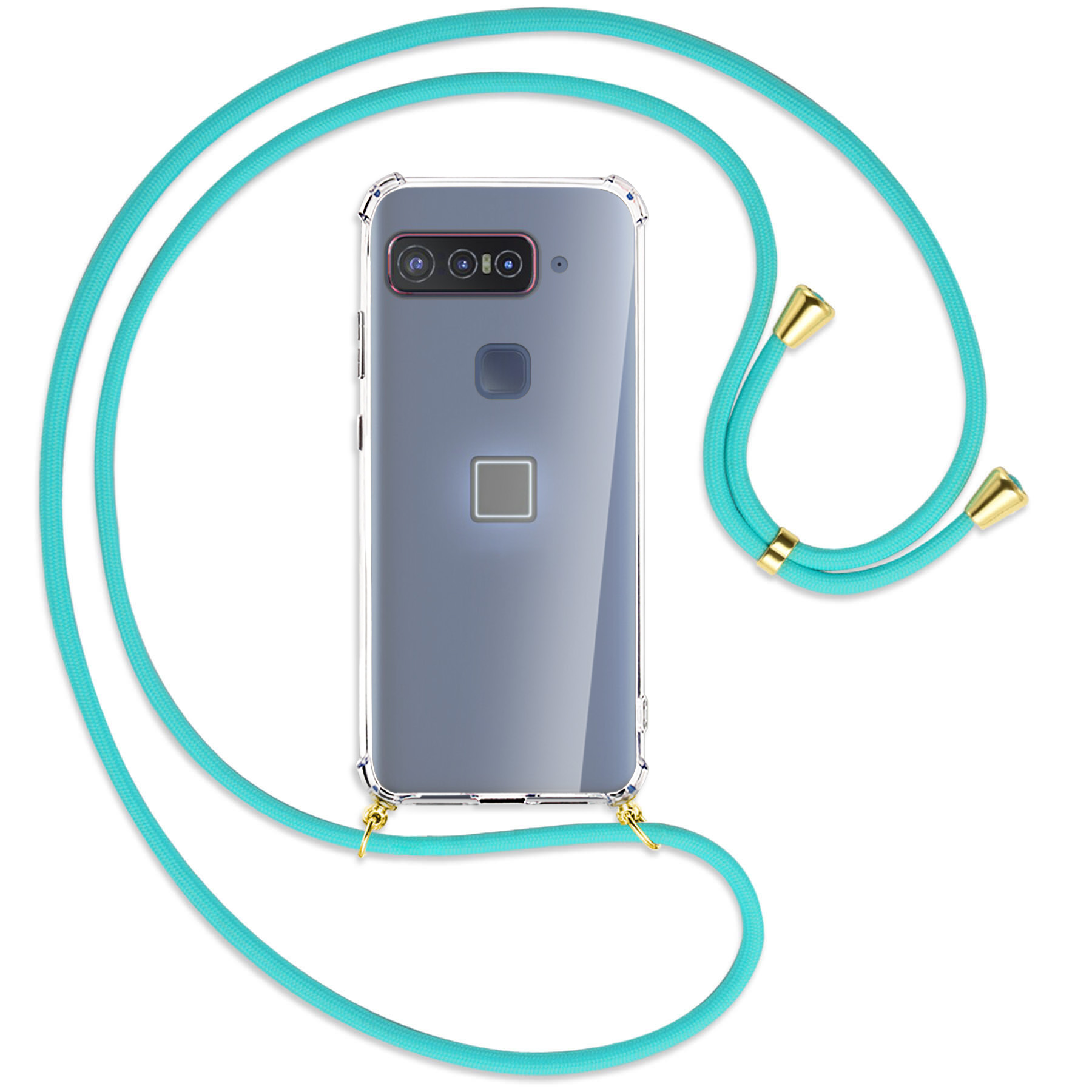 ENERGY / MTB Asus, Türkis Smartphone Gold for mit Snapdragon MORE Insiders, Backcover, Umhänge-Hülle Kordel, Qualcomm