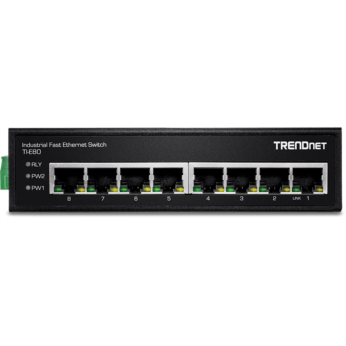 TRENDNET TI-E80 Industrial Fast 8-Port Networking Switch Ethernet DIN-Rail Industrial