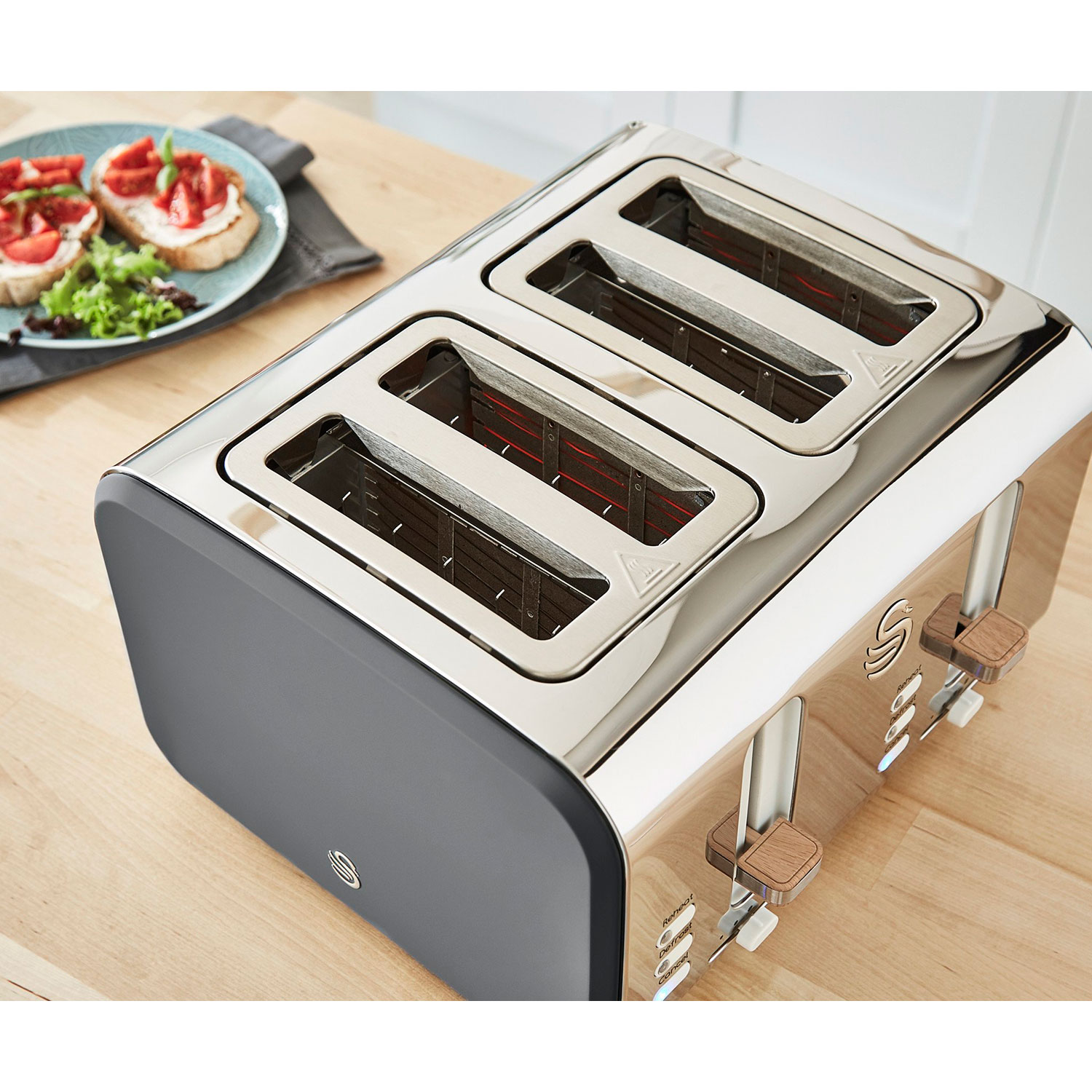 SWAN Nordic STP2091GRYNEU Set Toaster und Grau 4) (900 Schlitze: Wasserkocher Watt