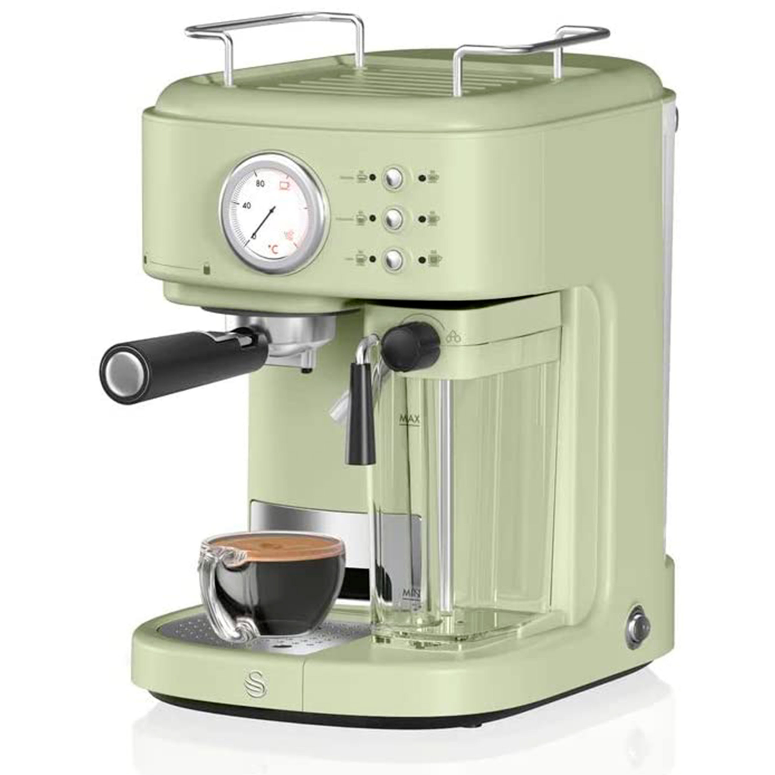 Swan Retro One touch sk22150gn cafetera express semi para espresso y cappucino 15 bares vaporizador con leche 05l 17 taza grande pequeña 1200w touch15