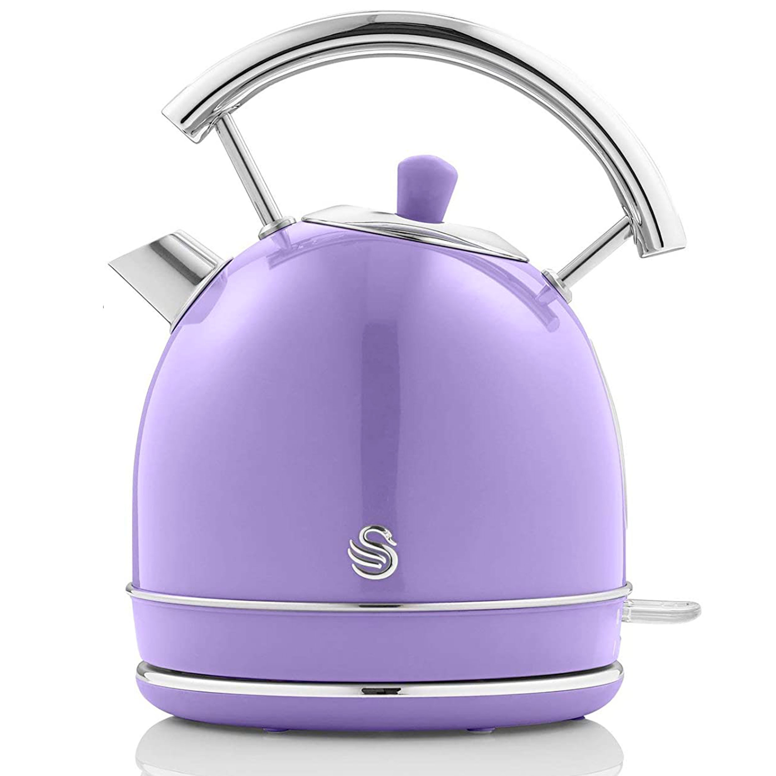 Swan Retro Sk14630purn hervidor de agua 18l tetera oculta acero inoxidable sin cable diseño vintage apagado morado 3000w elc0119 3000 18 1.8