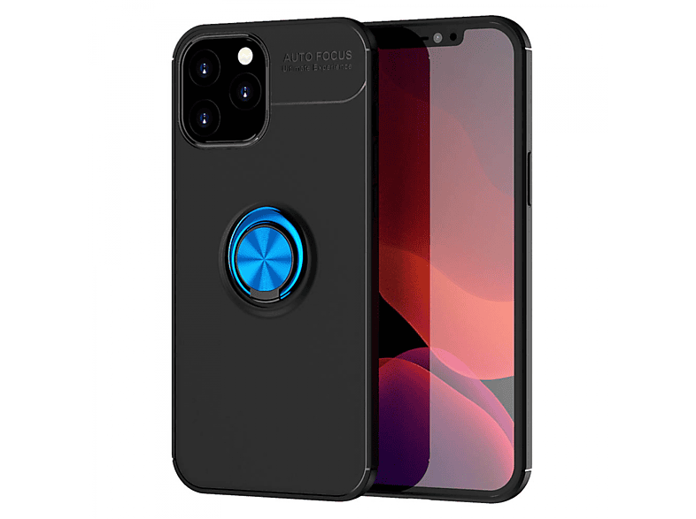 CASEONLINE Ring Hülle - Schwarz/Blau, Backcover, Apple, iPhone 13 Pro Max, Multicolor