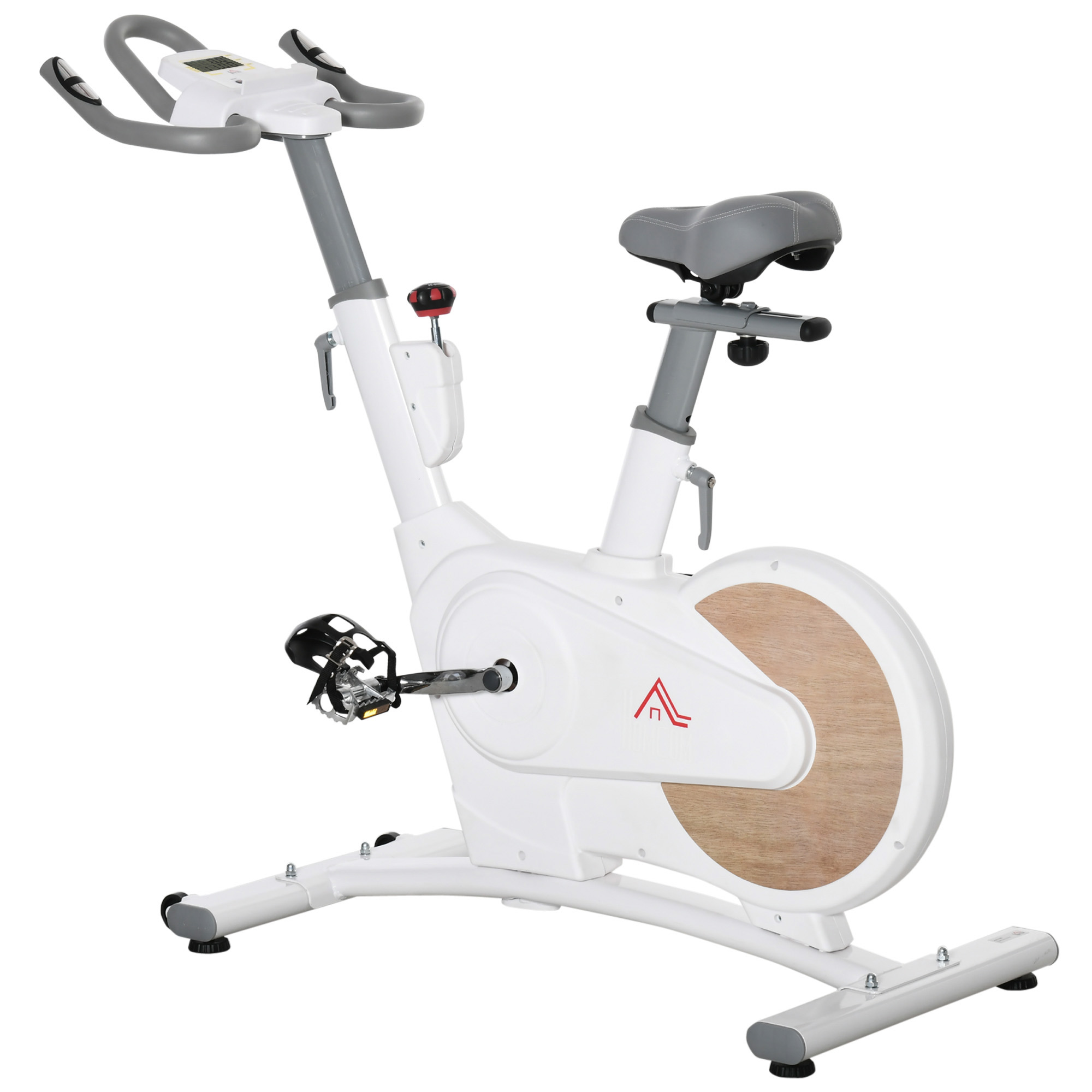 Bicicleta Homcom 125x50x107 cm resistencia variable de fitness con asiento y manillar ajustables altura pantalla lcd ruedas para hogar 125x50x98107