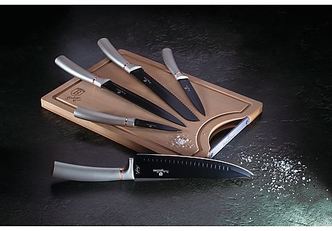 Set de cuchillos - BERLINGERHAUS Moonlight, Juego Cuchillos Cocina  Profesional Acero Inoxidable, Cocinero Cebollero, Rebanador Tabla
