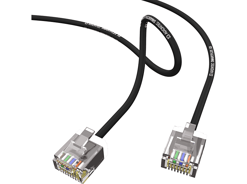 AIXONTEC 5x 0,3m Cat.6 Gigabit m Netzwerkkabel, RJ45 0,3 Lankabel dünn