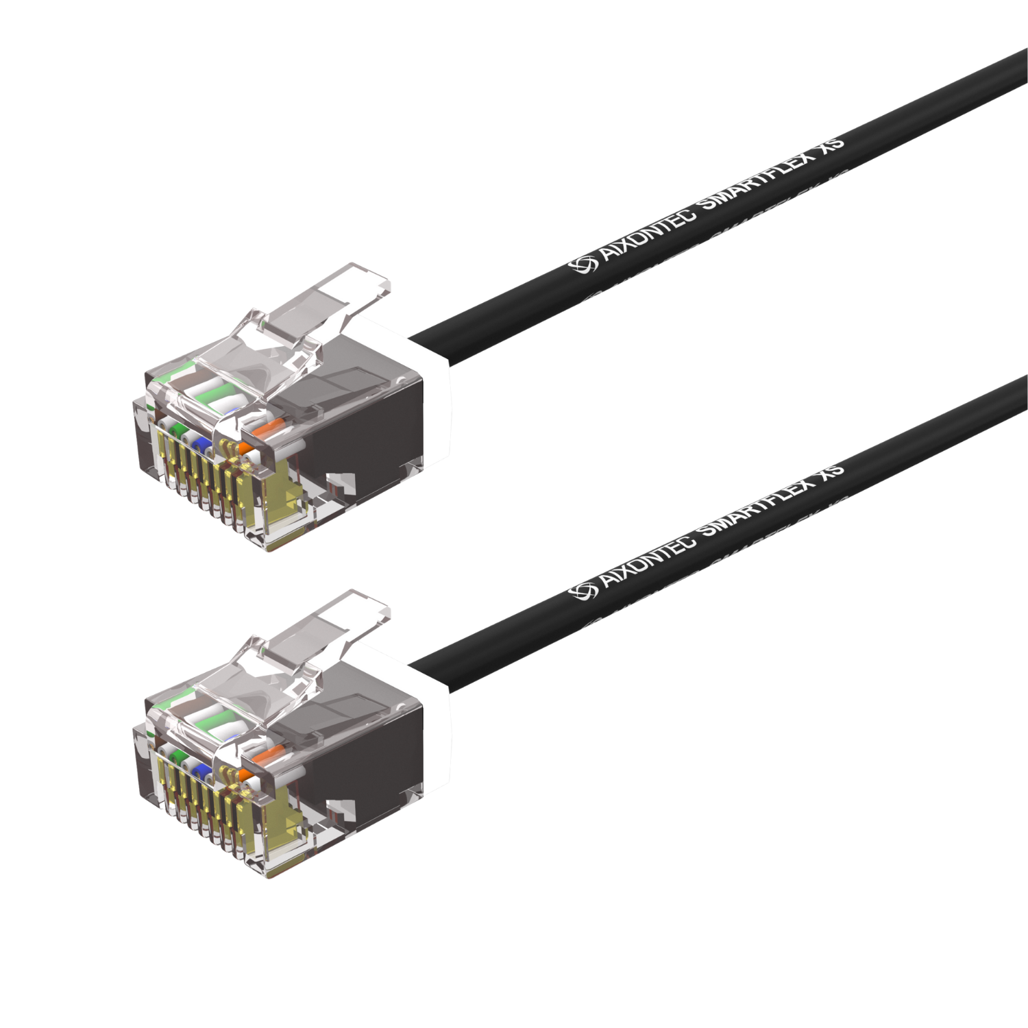 AIXONTEC 2x Lankabel Gigabit dünn, RJ45 1,0m 1,0 Cat.6 m Netzwerkkabel
