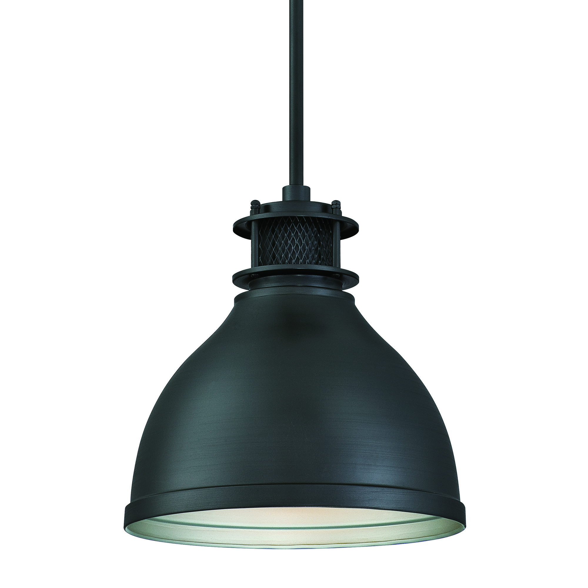 Un lampadario nero. Sfondo bianco.