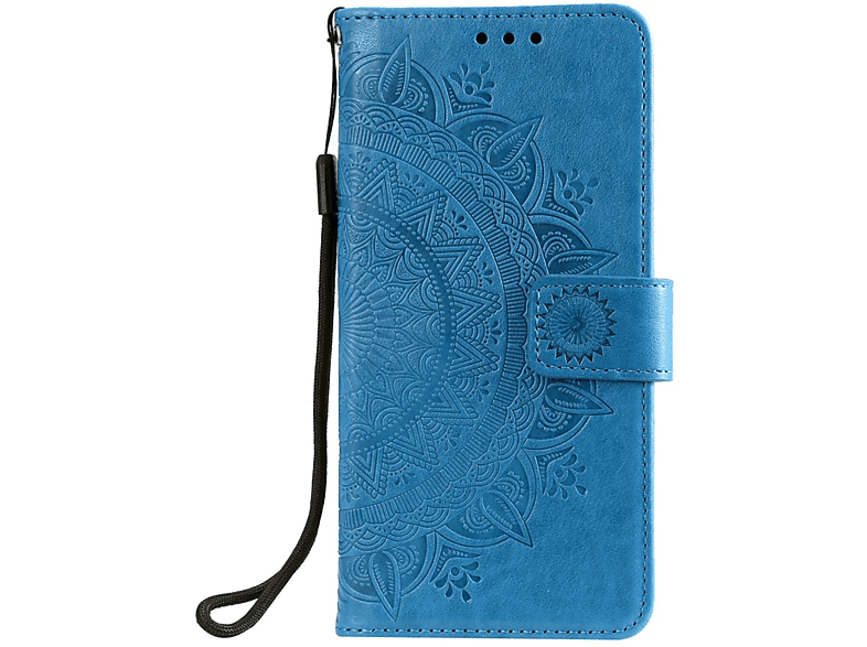 COVERKINGZ Klapphülle mit Mandala Muster, Bookcover, Xiaomi, Mi 10 Lite, Blau