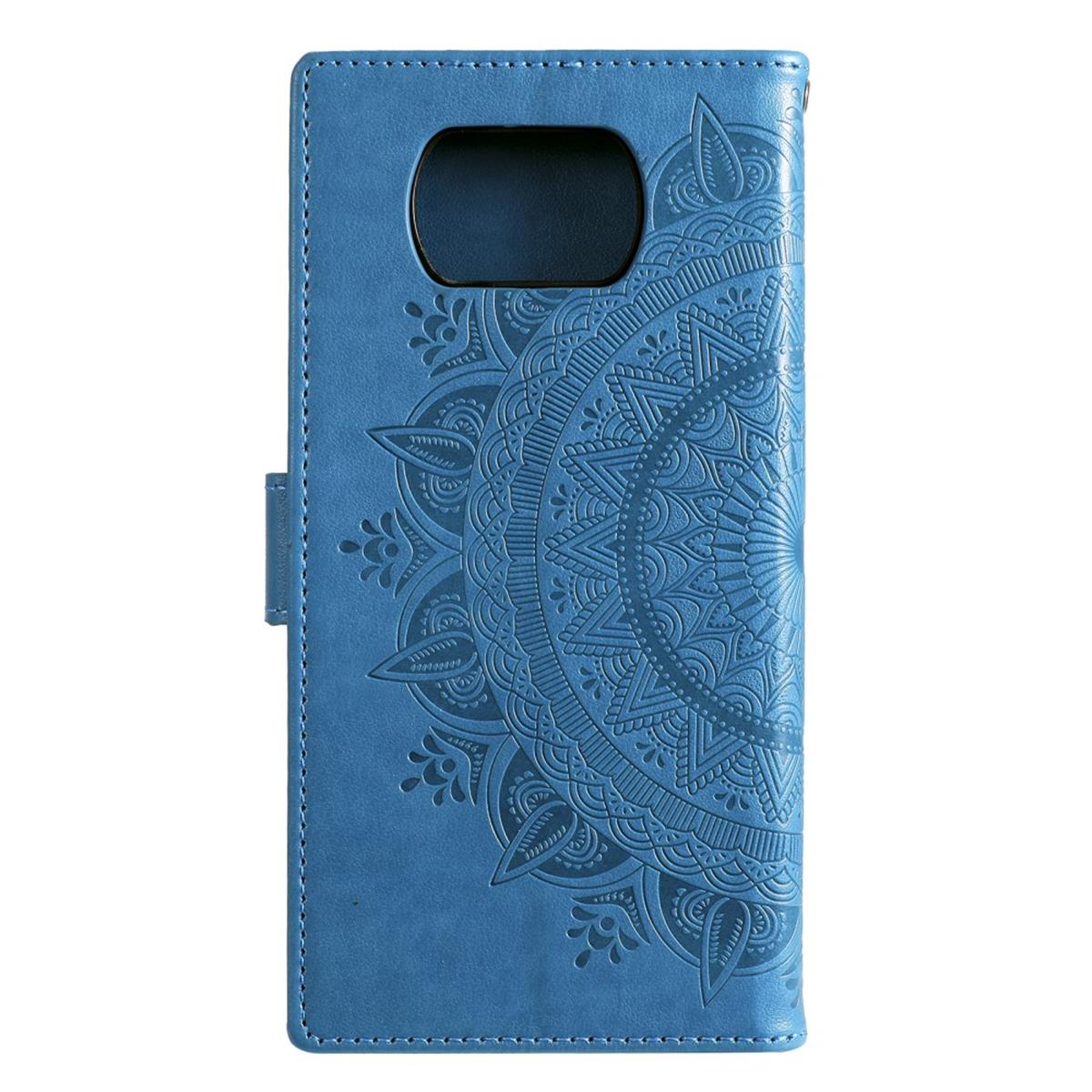 Muster, X3 Pro, mit Poco Xiaomi, Klapphülle Blau COVERKINGZ NFC/X3 Bookcover, Mandala