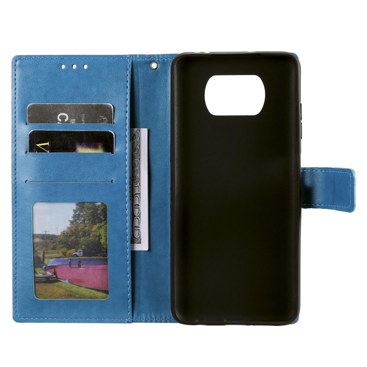 Xiaomi, mit Blau Poco Mandala Klapphülle Bookcover, X3 Pro, Muster, COVERKINGZ NFC/X3