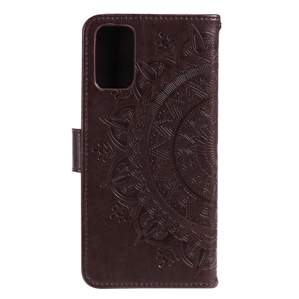 Braun mit 5G, Klapphülle COVERKINGZ Samsung, Muster, Bookcover, A52/A52 5G/A52s Mandala Galaxy