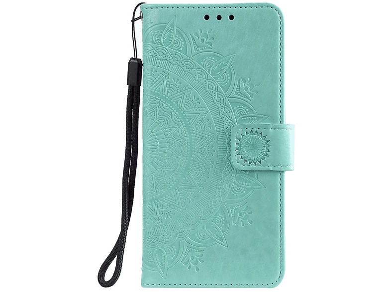 COVERKINGZ Klapphülle mit Mandala Muster, Bookcover, Huawei, P Smart 2021, Grün