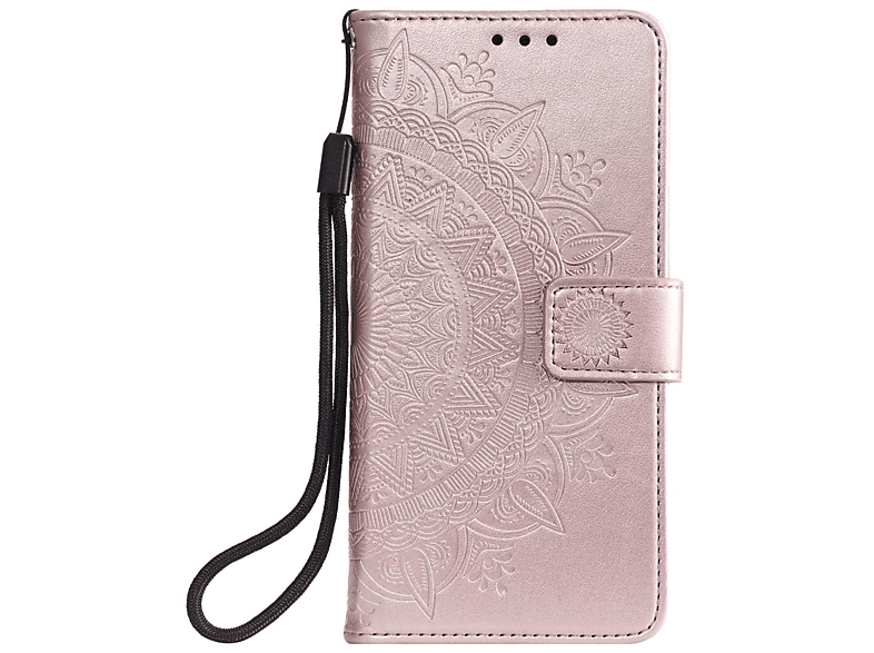 COVERKINGZ Klapphülle mit Mandala Muster, Bookcover, Huawei, P Smart 2020, Roségold