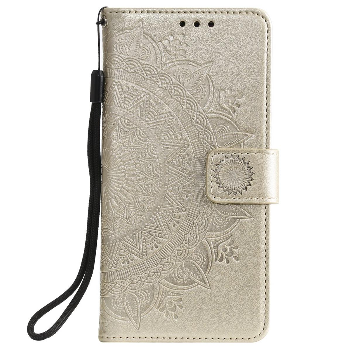 mit Klapphülle Gold Mandala COVERKINGZ S20 FE, Galaxy Bookcover, Samsung, Muster,