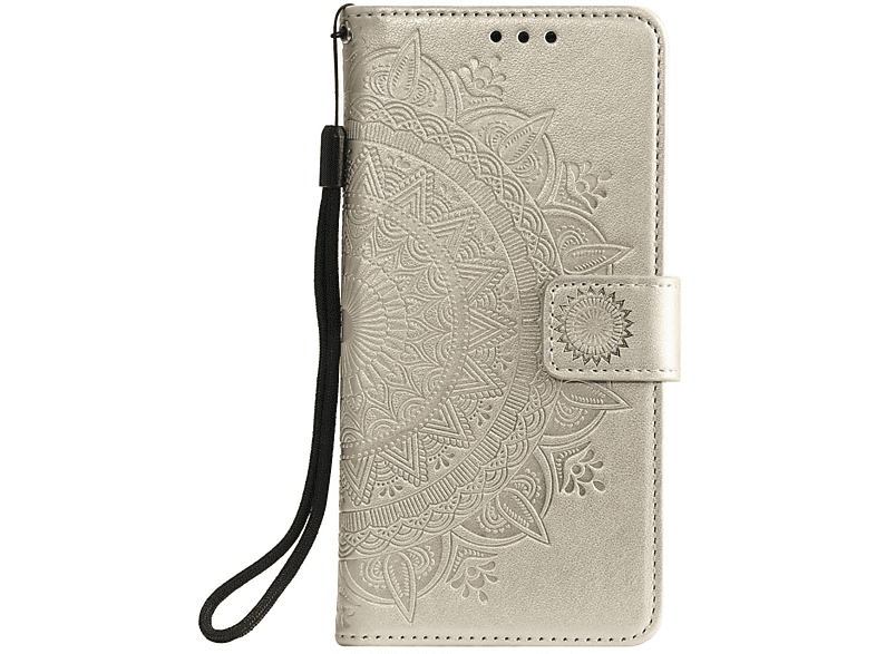 COVERKINGZ Klapphülle mit Mandala Muster, Bookcover, Samsung, Galaxy A22 5G, Gold