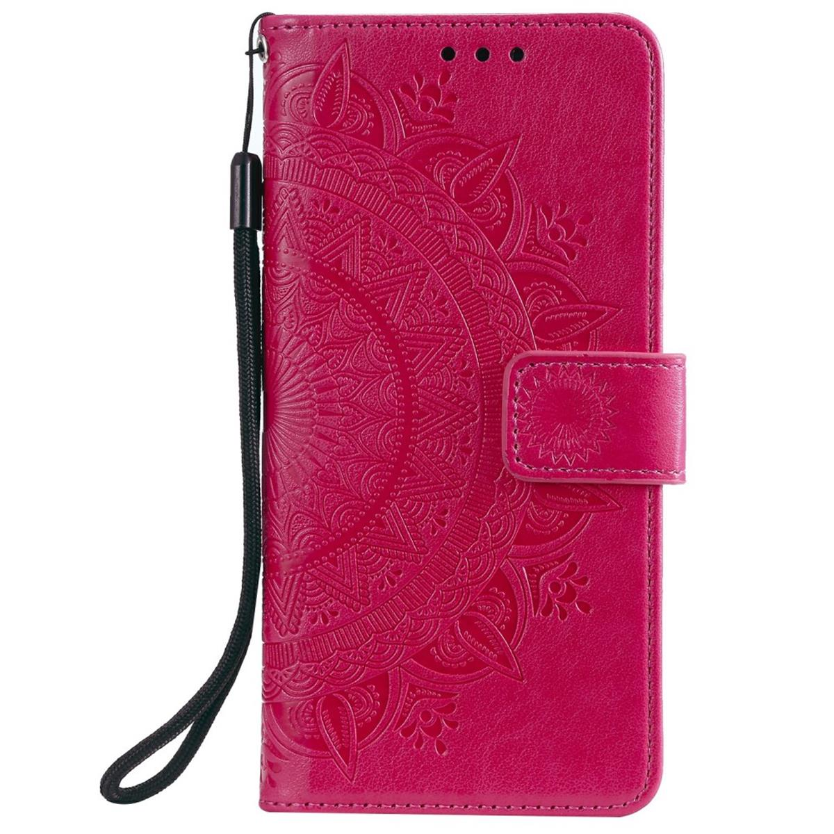 COVERKINGZ Klapphülle mit Mandala Muster, A02s, Galaxy Bookcover, Samsung, Pink