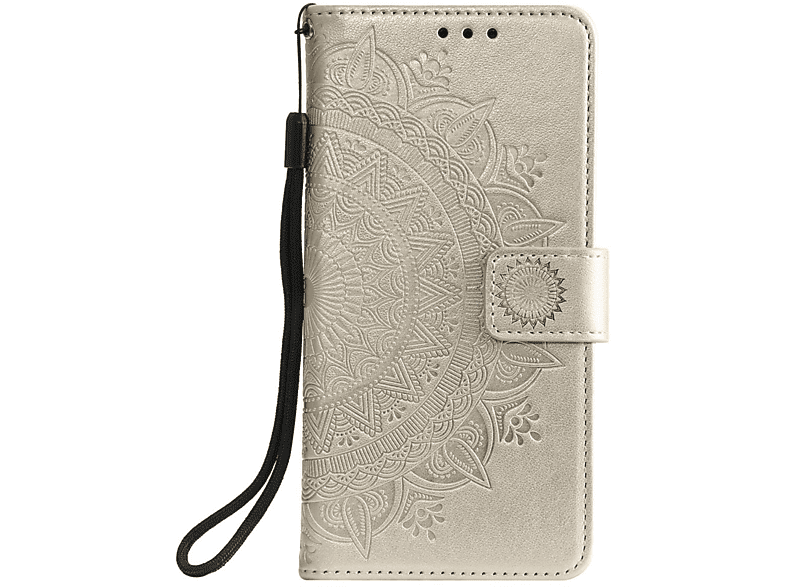 COVERKINGZ Klapphülle mit Mandala Gold S21 Bookcover, Galaxy Samsung, Muster, FE