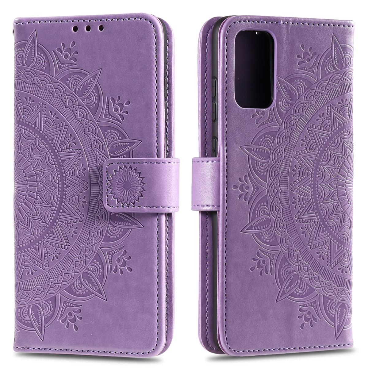 Lila Muster, Klapphülle Galaxy mit Bookcover, M31s, COVERKINGZ Mandala Samsung,