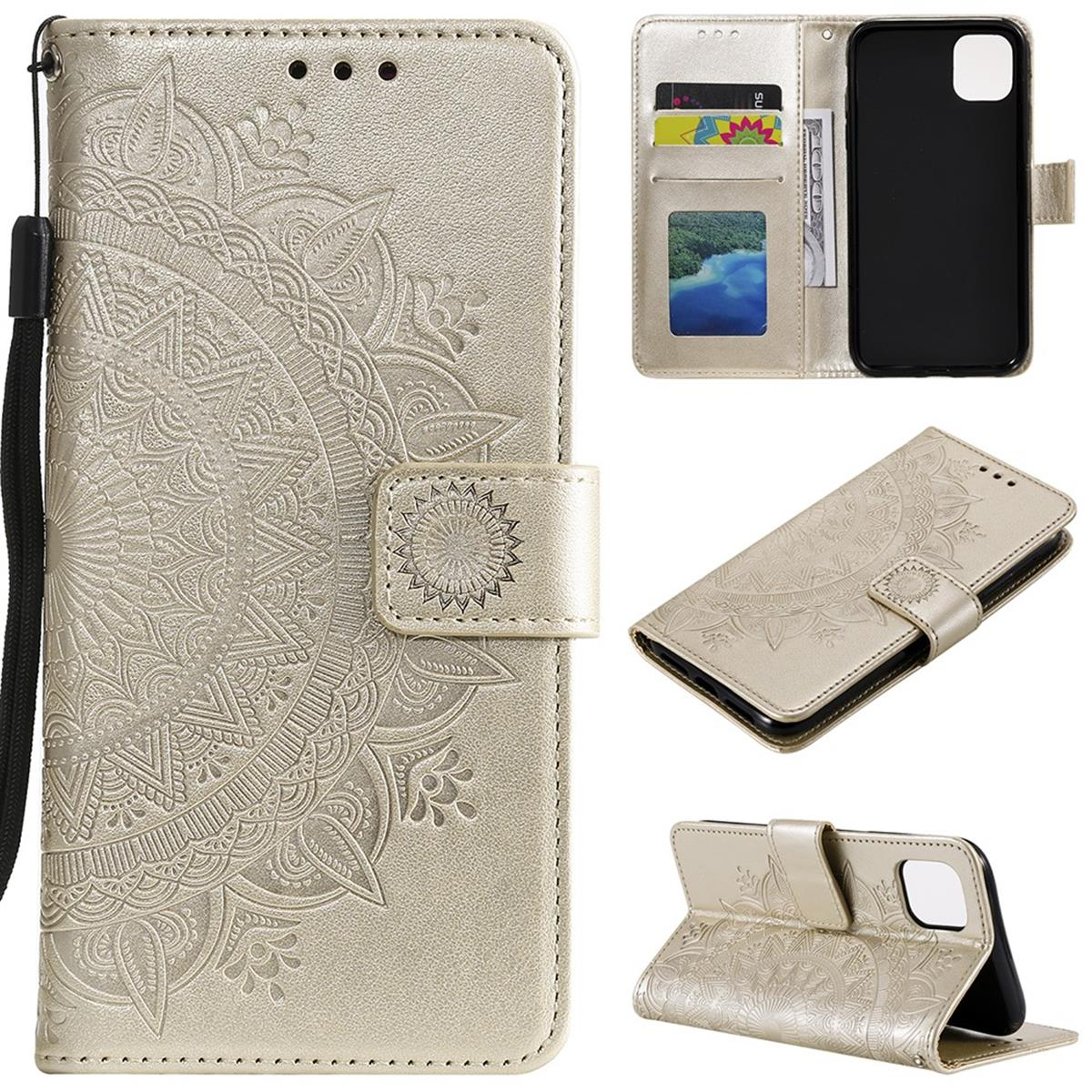 COVERKINGZ Klapphülle mit 13 Gold Muster, Pro Mandala Apple, Bookcover, iPhone Max