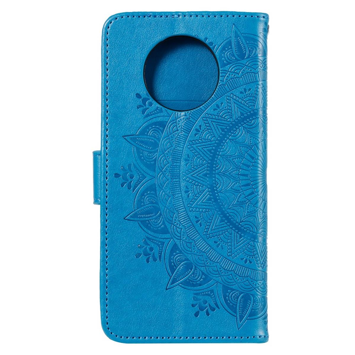 COVERKINGZ Klapphülle Mandala Xiaomi, Note 9T, mit Blau Bookcover, Muster, Redmi