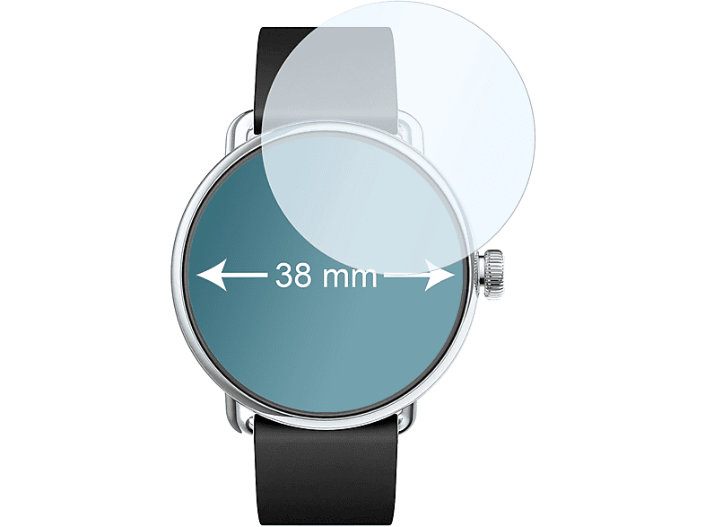 mm) x Armbanduhr Kreisrund, Displayschutz(für 2 Ø Smartwatch SLABO Panzerschutzfolie | Durchmesser: Shockproof 38