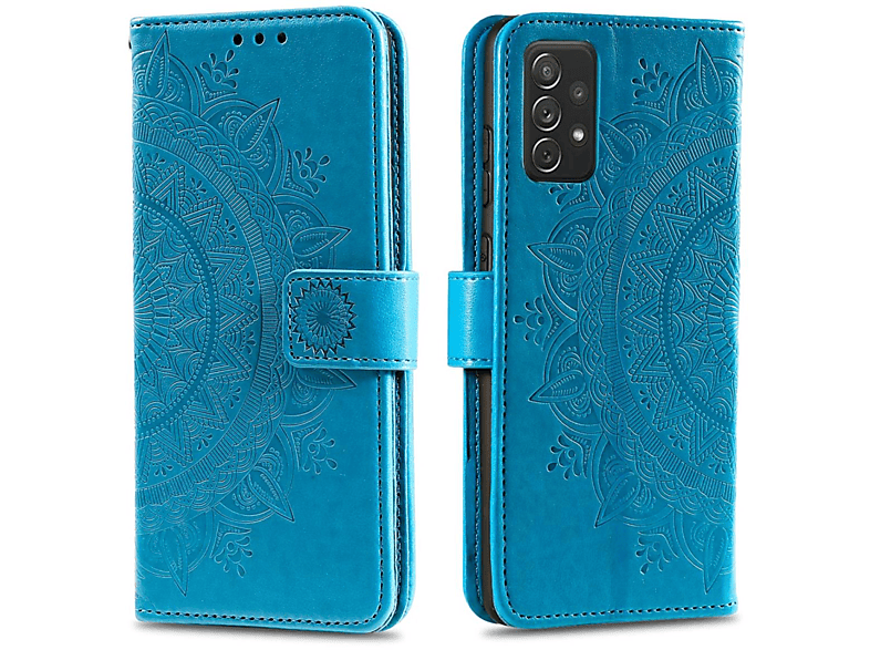 Samsung, mit A52/A52 Muster, Mandala Bookcover, 5G, COVERKINGZ Klapphülle Galaxy 5G/A52s Blau