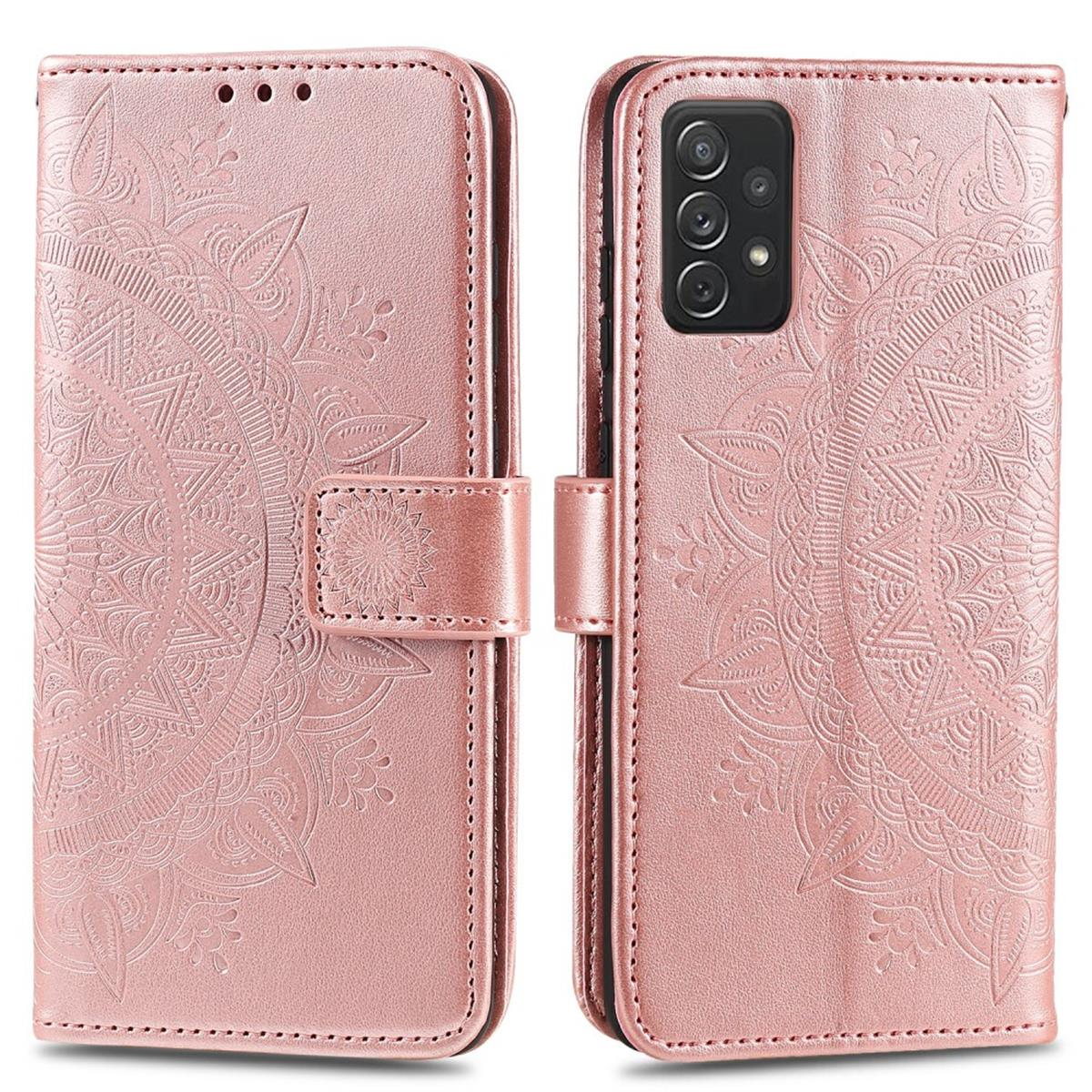 A52/A52 5G/A52s Klapphülle Bookcover, Roségold Samsung, Mandala Galaxy COVERKINGZ mit Muster, 5G,