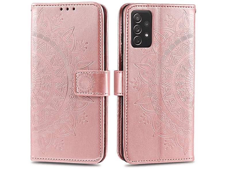 COVERKINGZ Klapphülle mit Mandala Muster, Bookcover, Samsung, Galaxy A52/A52 5G/A52s 5G, Roségold