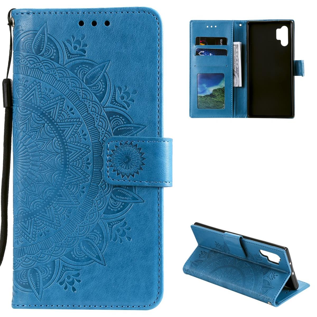 COVERKINGZ Klapphülle mit Galaxy Samsung, Bookcover, Blau 4G, Mandala A32 Muster