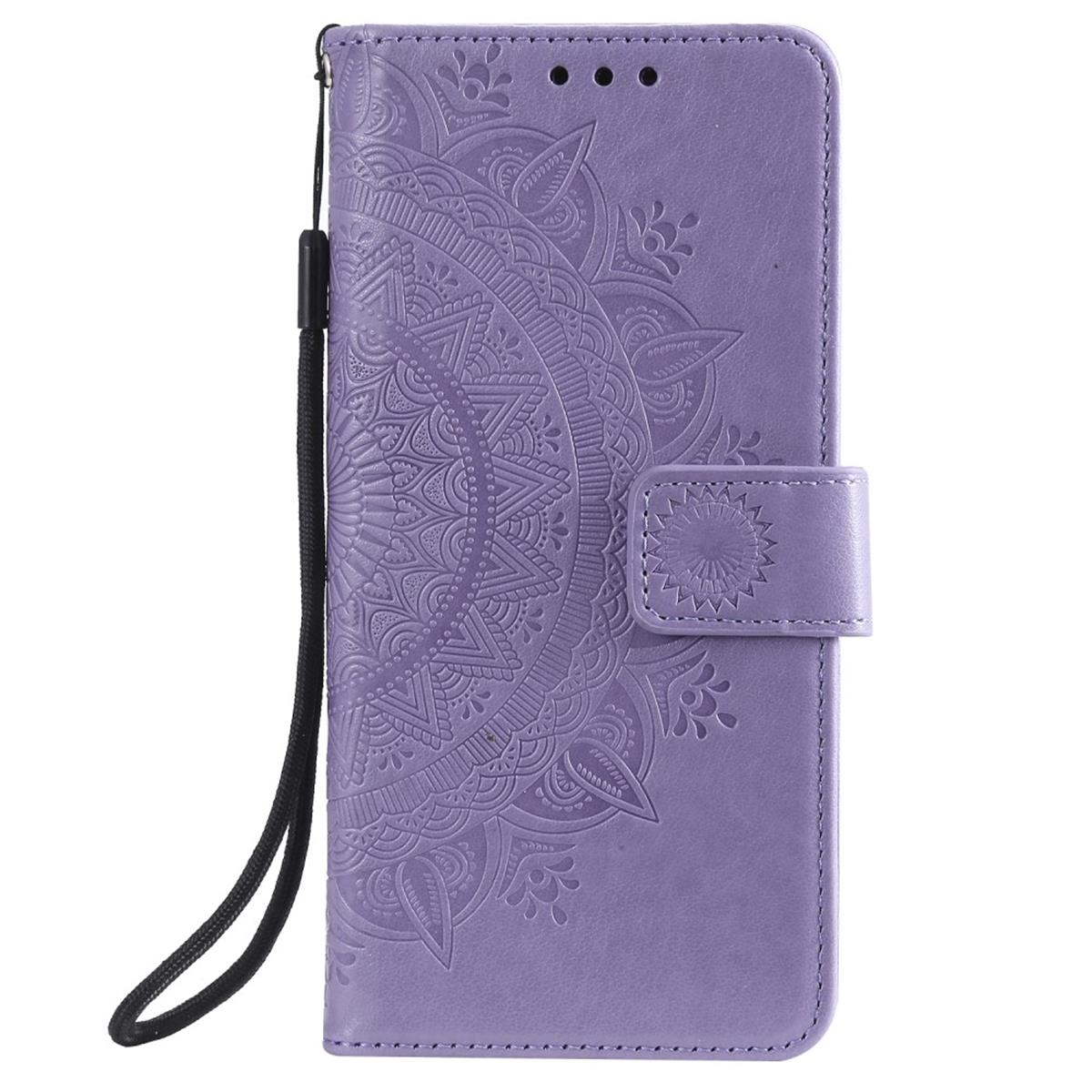 Lila mit COVERKINGZ Mandala Muster, Bookcover, A40, Klapphülle Samsung, Galaxy