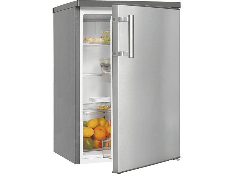 EXQUISIT KS16-V-H-040E inoxlook Kühlschrank (E, 855 mm hoch, Edelstahloptik) | Freistehende Kühlschränke