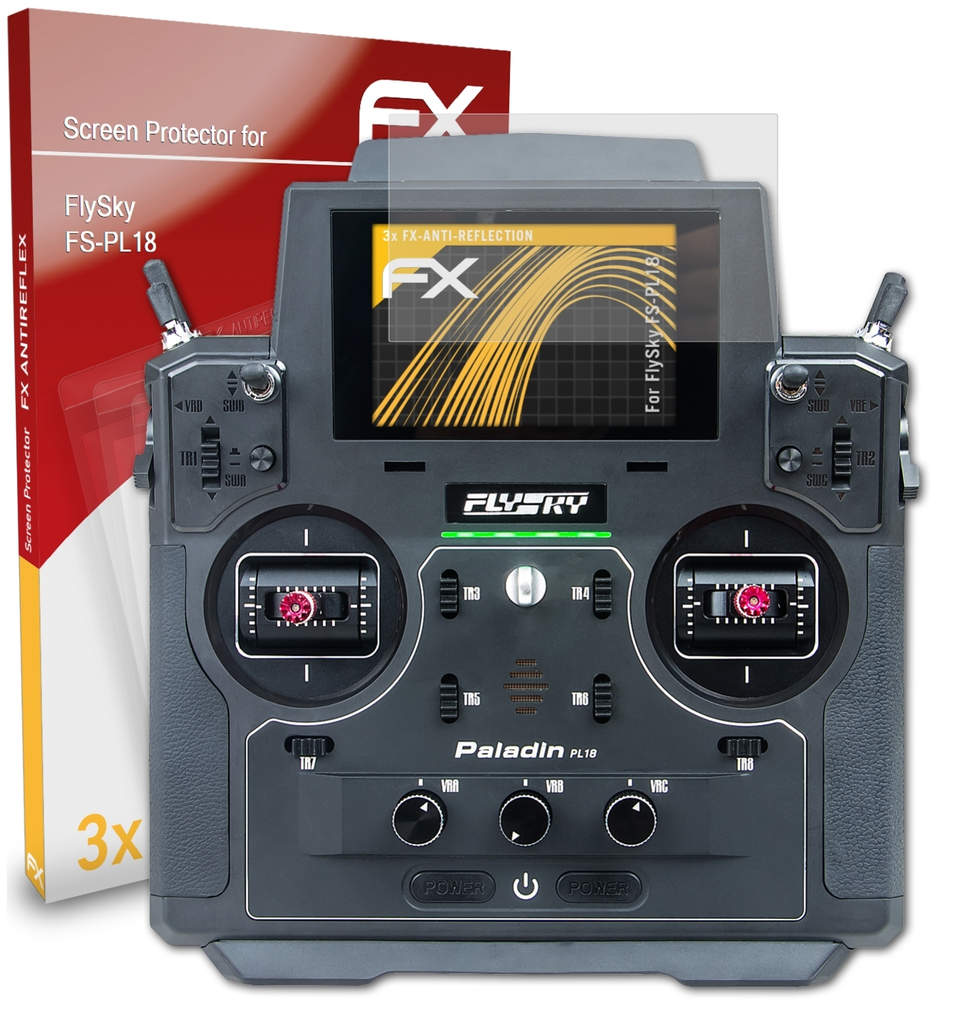 ATFOLIX 3x FX-Antireflex FS-PL18) FlySky Displayschutz(für