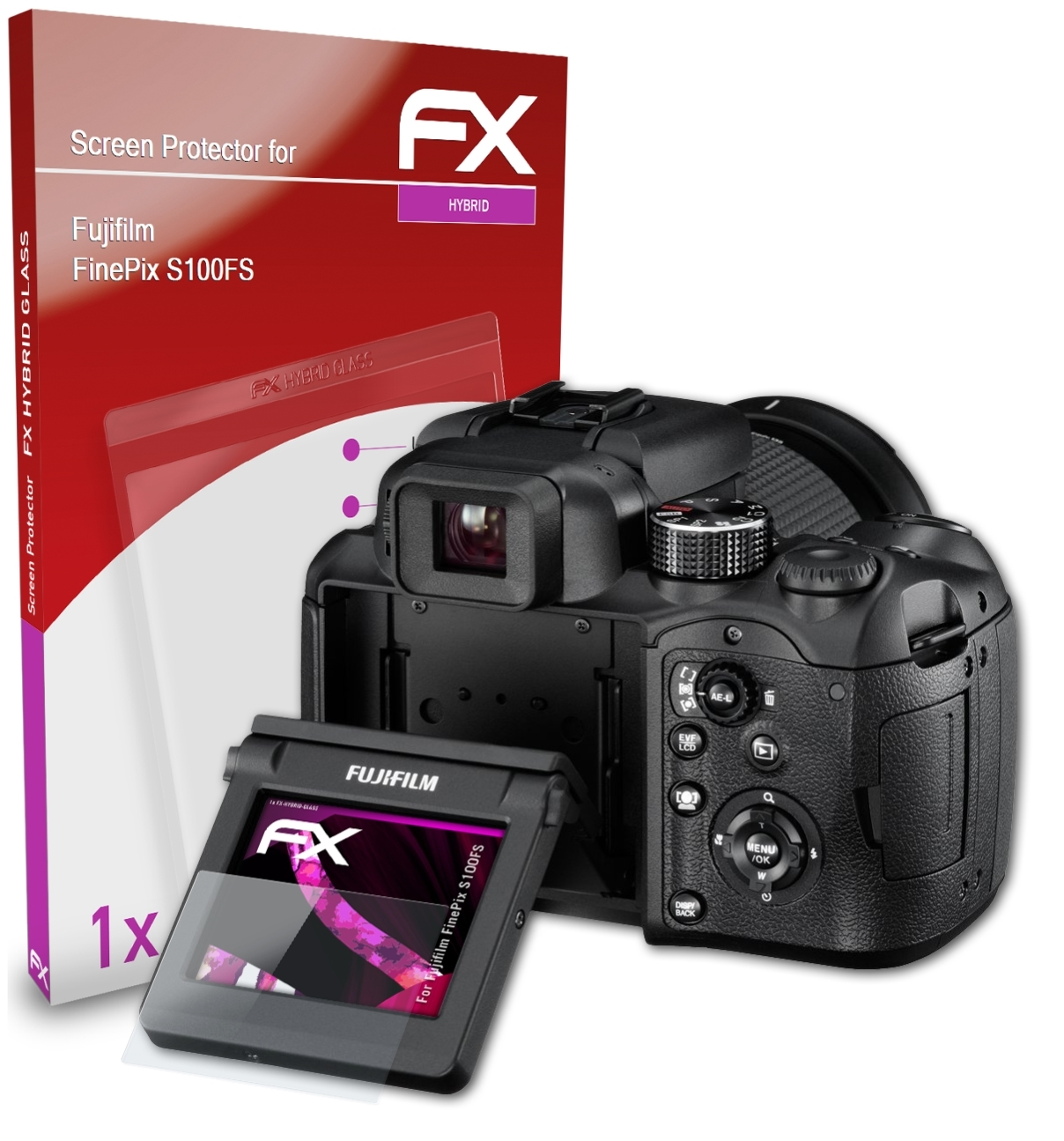 ATFOLIX FX-Hybrid-Glass Schutzglas(für Fujifilm S100FS) FinePix