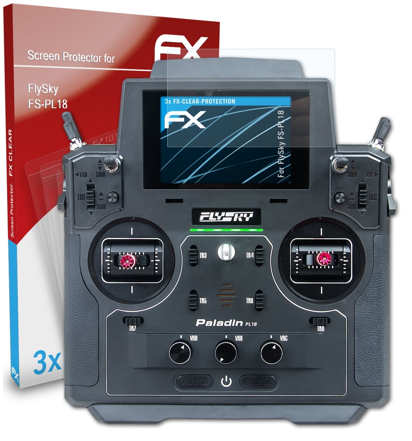 3x Displayschutz(für ATFOLIX FX-Clear FlySky FS-PL18)