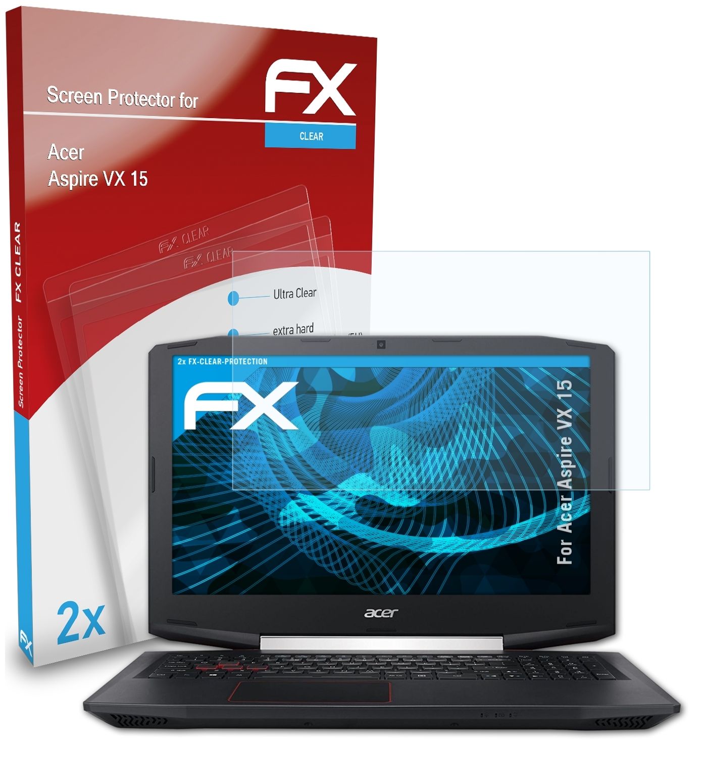 2x Acer VX Aspire ATFOLIX Displayschutz(für 15) FX-Clear