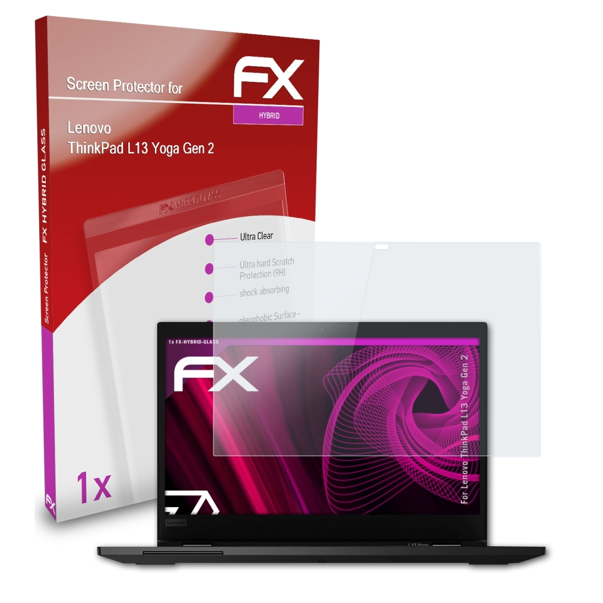 ATFOLIX FX-Hybrid-Glass Schutzglas(für Lenovo L13 ThinkPad Yoga 2)) (Gen