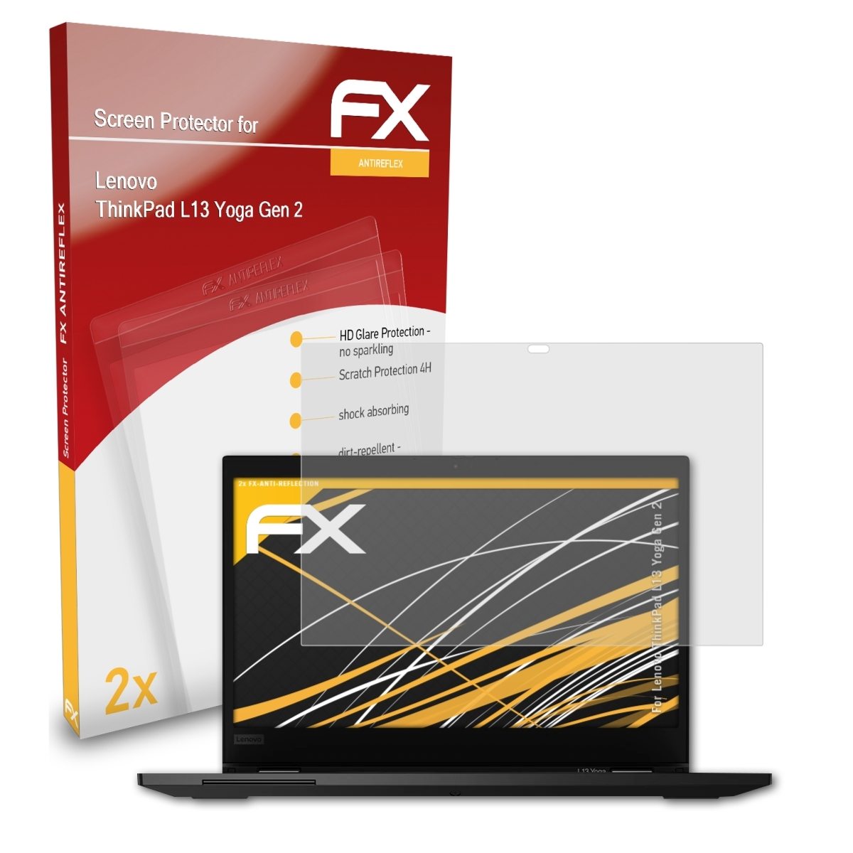 ATFOLIX 2x FX-Antireflex Displayschutz(für Lenovo L13 2)) Yoga ThinkPad (Gen