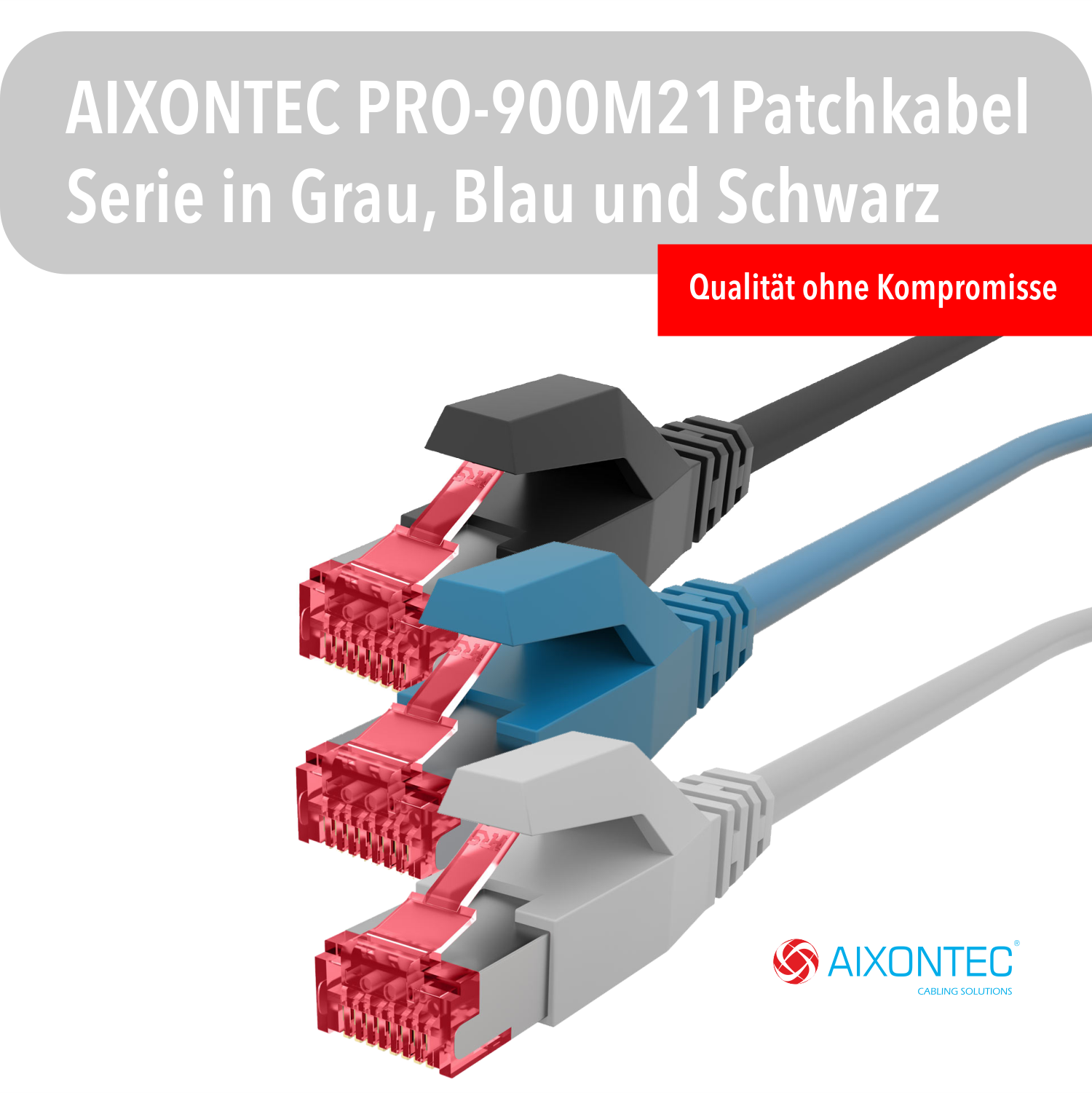 Lankabel 0,5 Patchkabel RJ45 m Netzwerkkabel, 0,5m Gigabit, 2x AIXONTEC Cat.6 10 Ethernetkabel