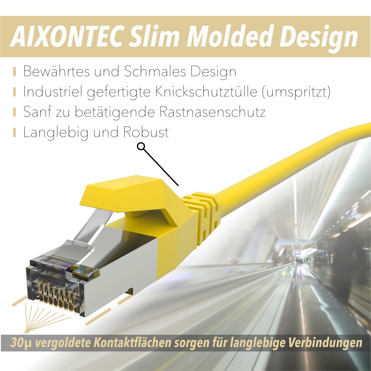 AIXONTEC 2x 5,0m Cat.6 RJ45 5,0 Patchkabel Ethernetkabel m Netzwerkkabel, 10 Gigabit, Lankabel